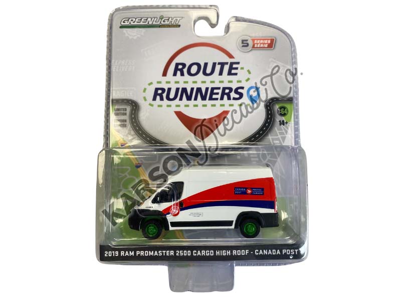 CHASE 2019 Ram ProMaster 2500 Cargo High Roof - Canada Post (Route Runners) Series 5 Diecast 1:64 Scale Model - Greenlight 53050D