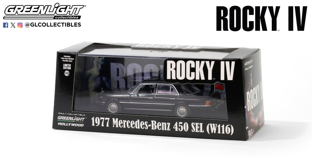 1977 Mercedes-Benz 450 SEL (W116) (Rocky IV) Diecast 1:43 Scale Model - Greenlight 86640