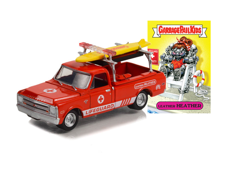 CHASE 1968 Chevrolet C-10 Lifeguard on Duty - Leather Heather (Garbage Pail Kids Series 4) Diecast 1:64 Model Car - Greenlight 54070C