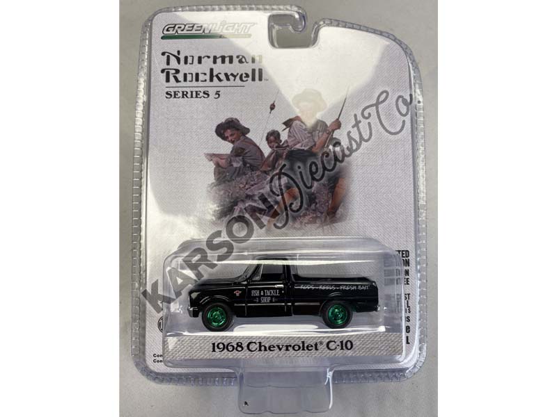 CHASE 1968 Chevrolet C-10 Shortbed - Fish & Tackle Shop (Norman Rockwell ) Series 5 Diecast 1:64 Scale Model - Greenlight 54080D