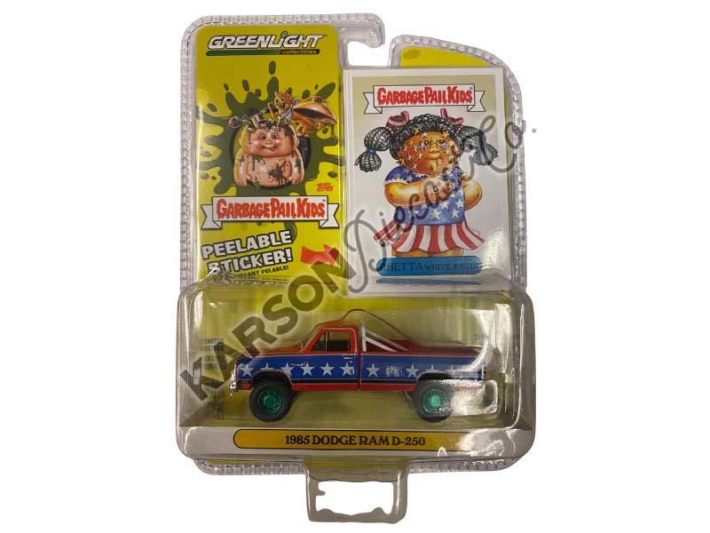 CHASE 1985 Dodge Ram D-250 - Rhetta White & Blue (Garbage Pail Kids) Series 5 Diecast 1:64 Scale Model - Greenlight 54090E