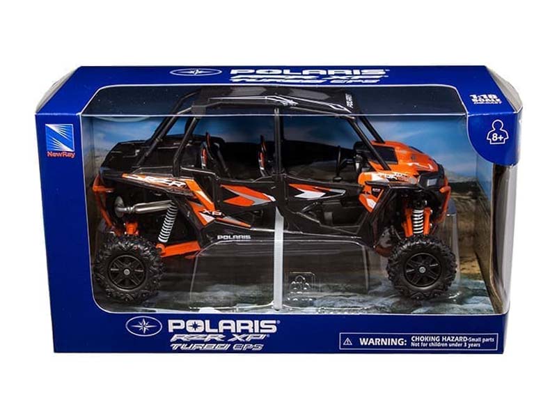 Polaris RZR XP 4 Turbo EPS Orange 1:18 Scale Model - New Ray 57843A