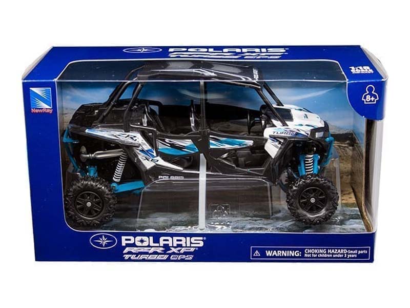 Polaris RZR XP Turbo EPS White 1:18 Scale Model - New Ray 57843B