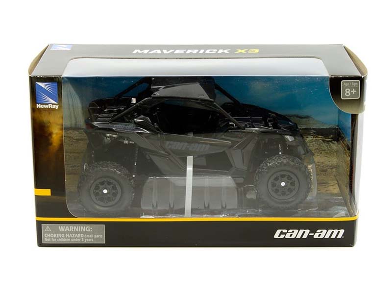 Can-Am Maverick X3 – Black Side-By-Side 1:18 Scale Model - New Ray 58193B