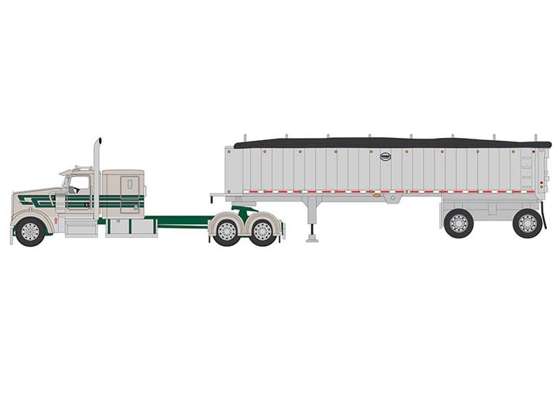 PRE-ORDER Kenworth W900L w/ 60'' Flat Top Sleeper and MAC Coal End Dump Trailer (D&D Hauling & Excavating) Diecast 1:64 Scale Model - DCP 60-1998