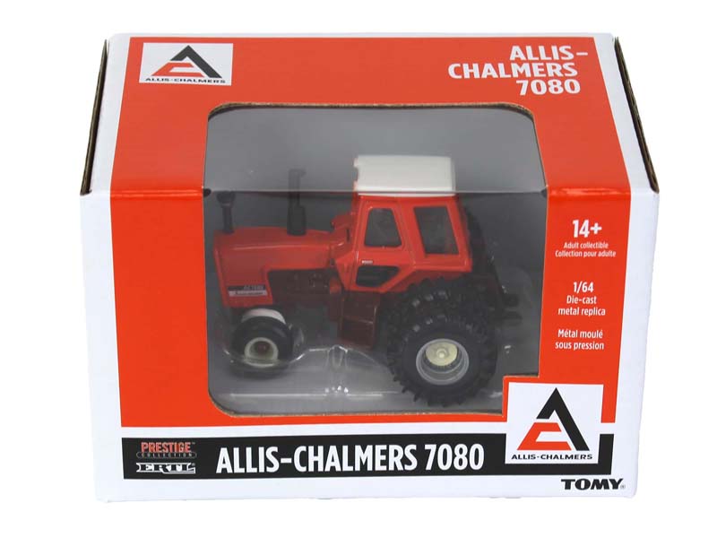 Allis Chalmers 7080 Maroon Belly Tractor w/ Rear Duals Diecast 1:64 Scale Model - ERTL 60008