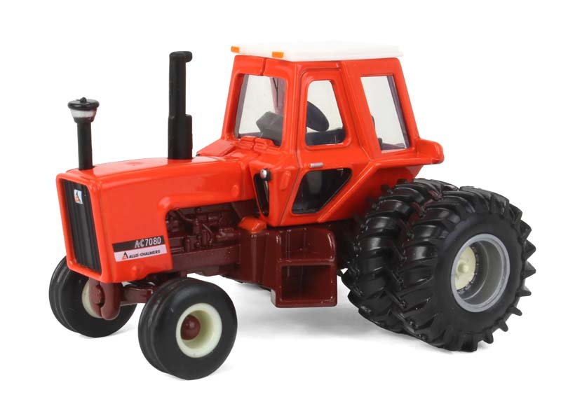 Allis Chalmers 7080 Maroon Belly Tractor w/ Rear Duals Diecast 1:64 Scale Model - ERTL 60008