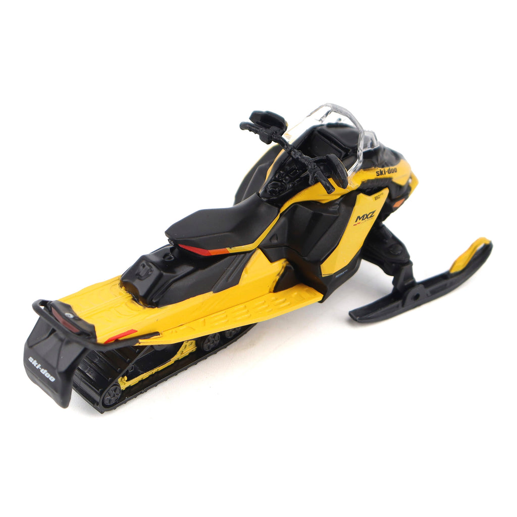 PRE-ORDER Can-Am MXZ Blizzard (Trail Segment) + MXZ 120cc (Kid's Model) Neo Yellow 1:32 Scale Model - Diecast Masters 60022