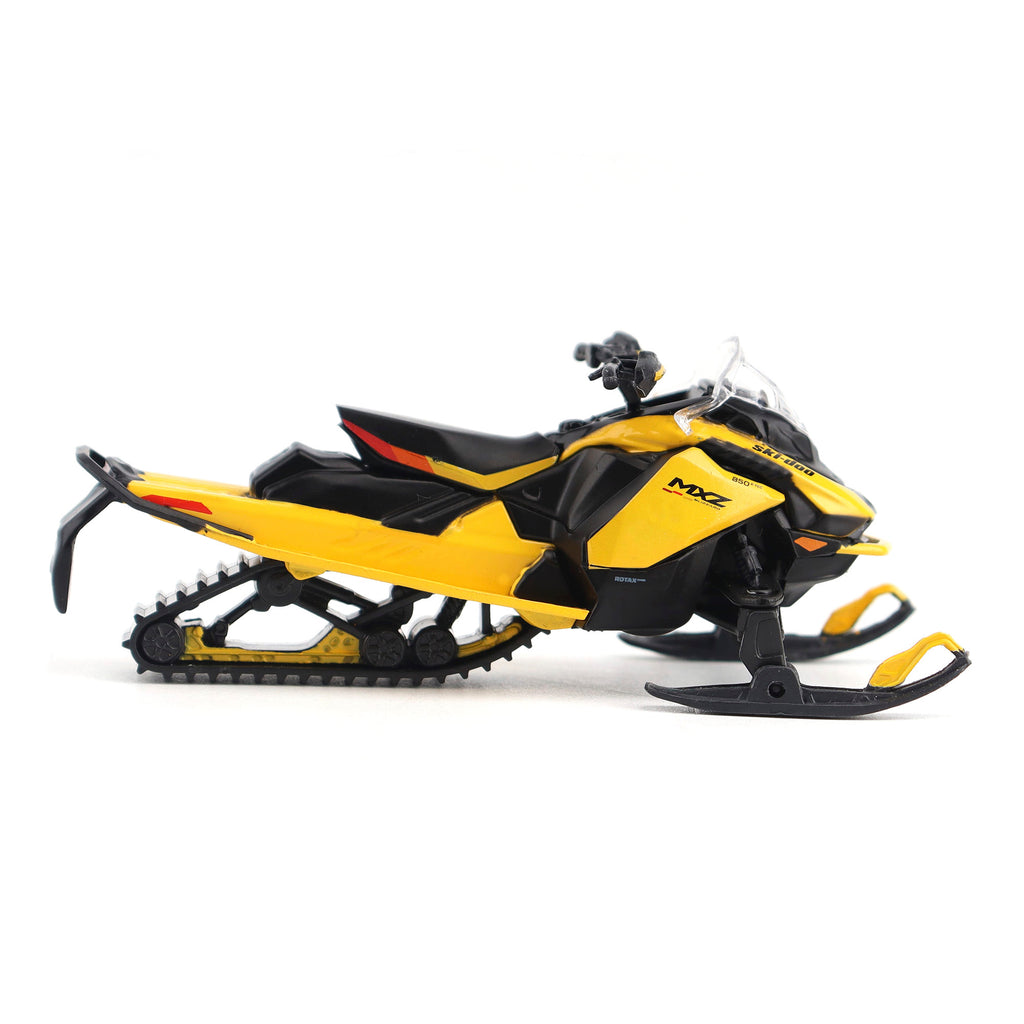 PRE-ORDER Can-Am MXZ Blizzard (Trail Segment) + MXZ 120cc (Kid's Model) Neo Yellow 1:32 Scale Model - Diecast Masters 60022