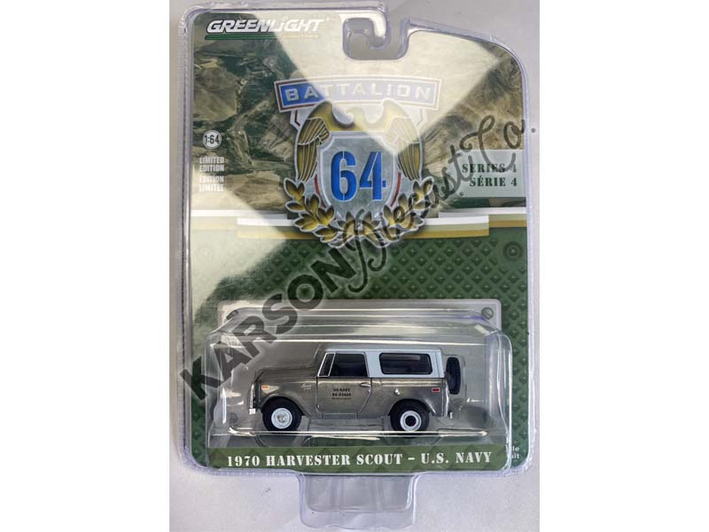 CHASE 1970 Harvester Scout – U.S. Navy (Battalion 64 Series 4) Diecast 1:64 Scale Model - Greenlight 61040D