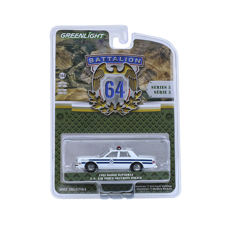 PRE-ORDER 1985 Dodge Diplomat - U.S. Air Force Security Police (Battalion 64 Series 5) Diecast 1:64 Scale Model - Greenlight 61050E