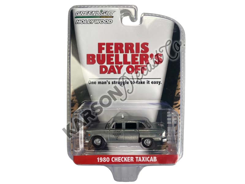 CHASE 1980 Checker Taxicab Yellow Cab #1793 - Ferris Bueller's Day Off (Hollywood Series 42) Diecast 1:64 Scale Model - Greenlight 62030C