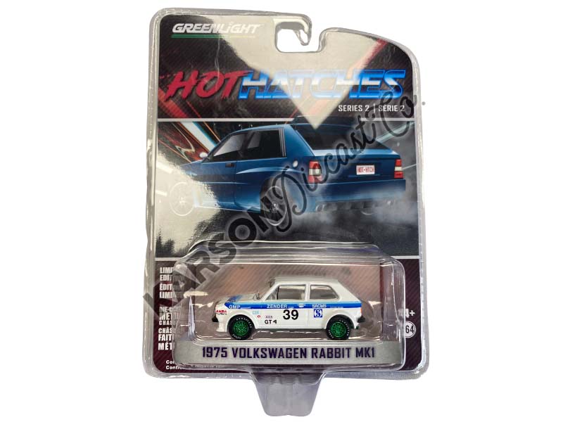 CHASE 1975 Volkswagen Rabbit Mk1 - GMP Performance #39 (Hot Hatches Series 2) Diecast 1:64 Scale Model - Greenlight 63020B