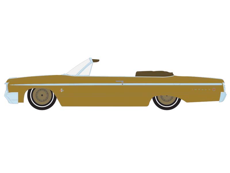 1964 Chevrolet Impala Convertible – Gold (California Lowriders Series 5) Diecast 1:64 Scale Model - Greenlight 63060D