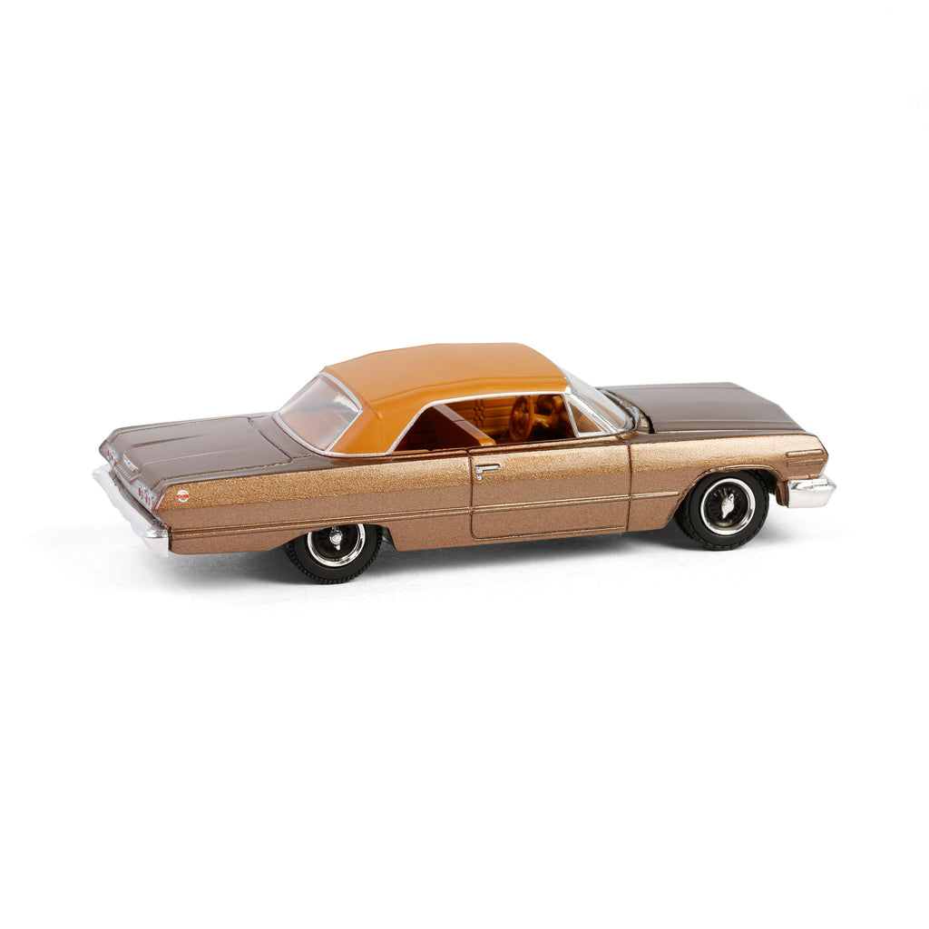 1963 Chevrolet Impala SS Convertible Top Up - Bronze Metallic (California Lowriders Series 6) Diecast 1:64 Scale Model - Greenlight 63070C