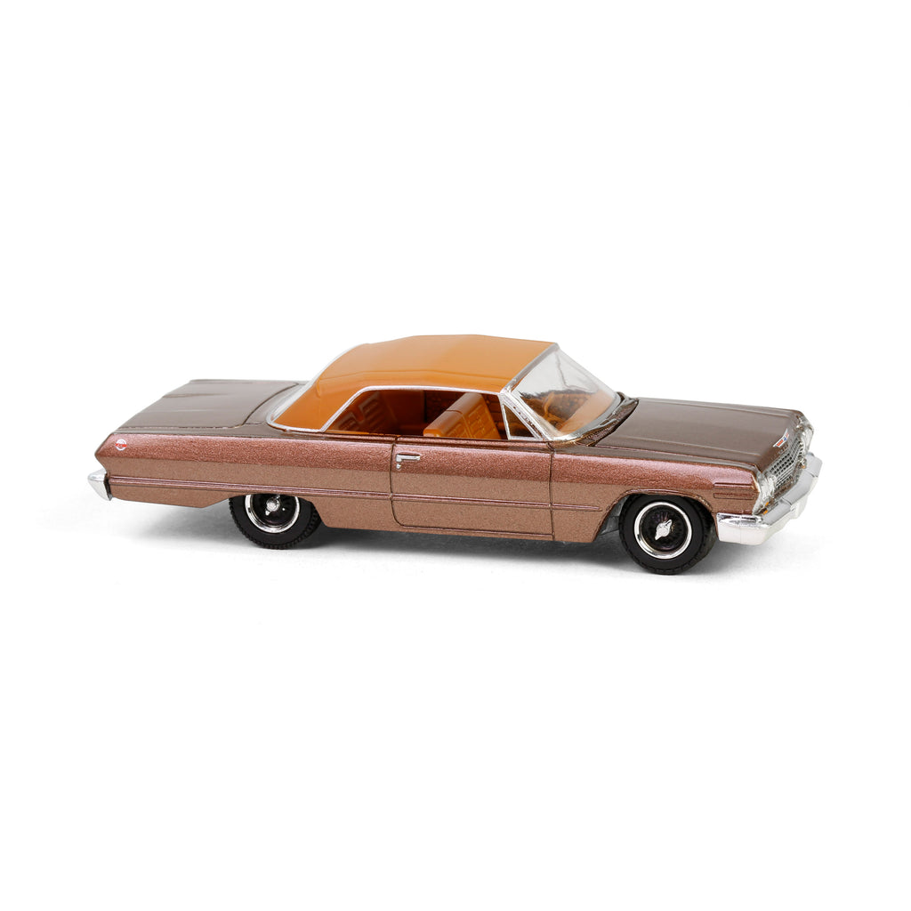 1963 Chevrolet Impala SS Convertible Top Up - Bronze Metallic (California Lowriders Series 6) Diecast 1:64 Scale Model - Greenlight 63070C