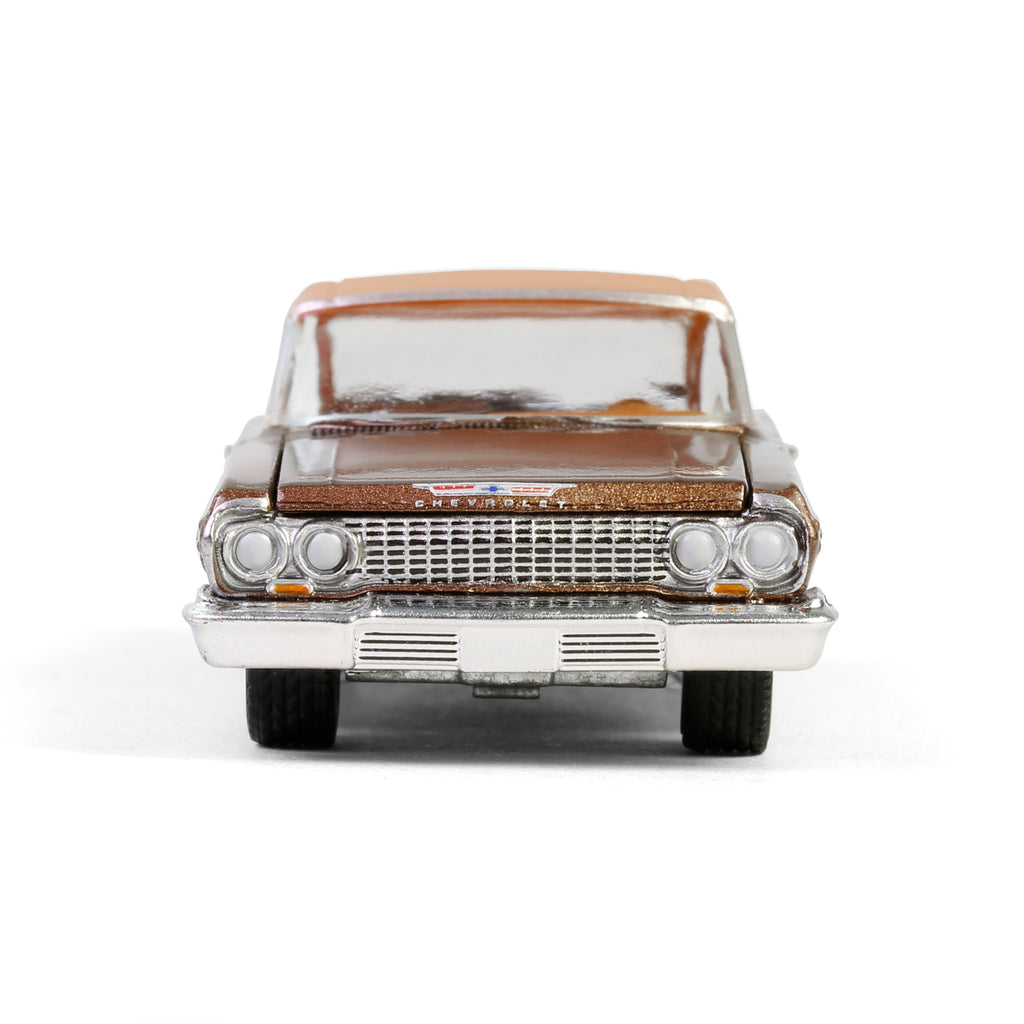 1963 Chevrolet Impala SS Convertible Top Up - Bronze Metallic (California Lowriders Series 6) Diecast 1:64 Scale Model - Greenlight 63070C