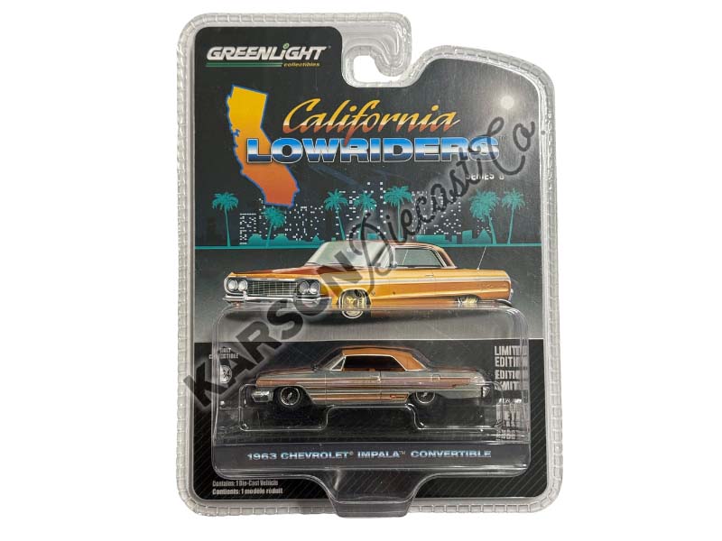 CHASE 1963 Chevrolet Impala SS Convertible Top Up - Bronze Metallic (California Lowriders Series 6) Diecast 1:64 Scale Model - Greenlight 63070C