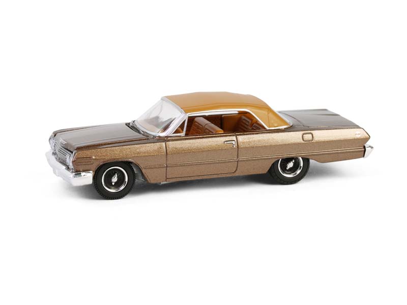 1963 Chevrolet Impala SS Convertible Top Up - Bronze Metallic (California Lowriders Series 6) Diecast 1:64 Scale Model - Greenlight 63070C