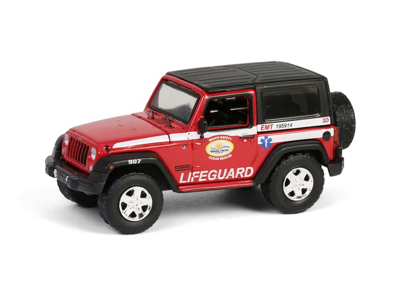 2011 Jeep Wrangler – Volusia County Florida Beach  Lifeguard/EMT (First Responders Series 2) Diecast 1:64 Scale Model - Greenlight 67060E