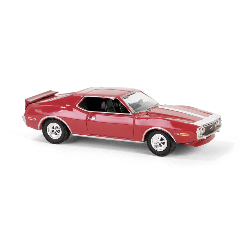 1971 AMC Javelin AMX - Matador Red w/ White Hood Stripe (Showroom Floor Series 6) Diecast 1:64 Scale Model - Greenlight 68060B