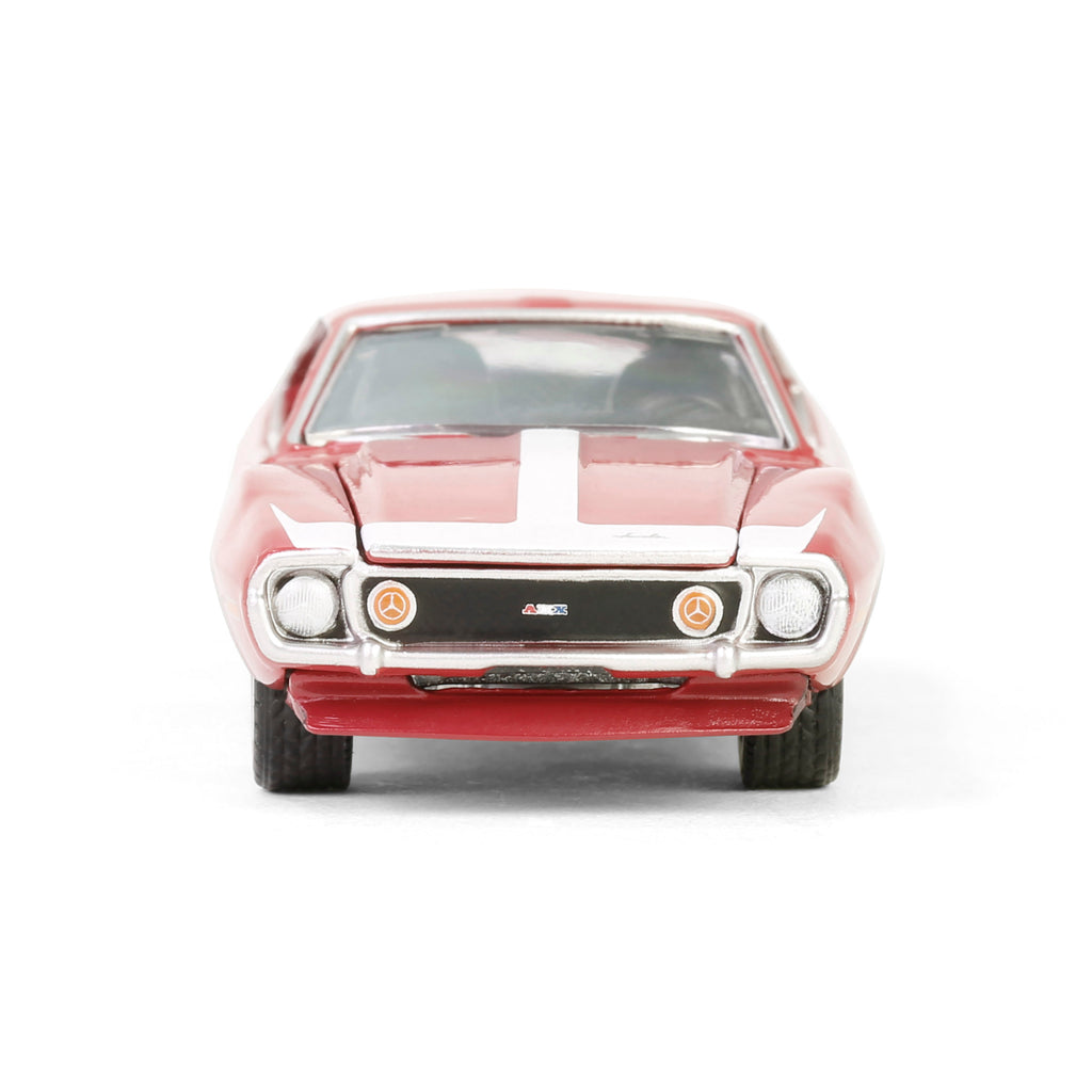 1971 AMC Javelin AMX - Matador Red w/ White Hood Stripe (Showroom Floor Series 6) Diecast 1:64 Scale Model - Greenlight 68060B