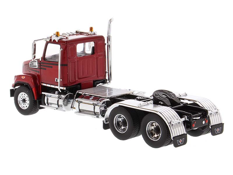 Western Star 4700 SF Tandem Day Cab Tractor - Metallic Red (Transport Series) 1:50 Scale Model - Diecast Masters 71037