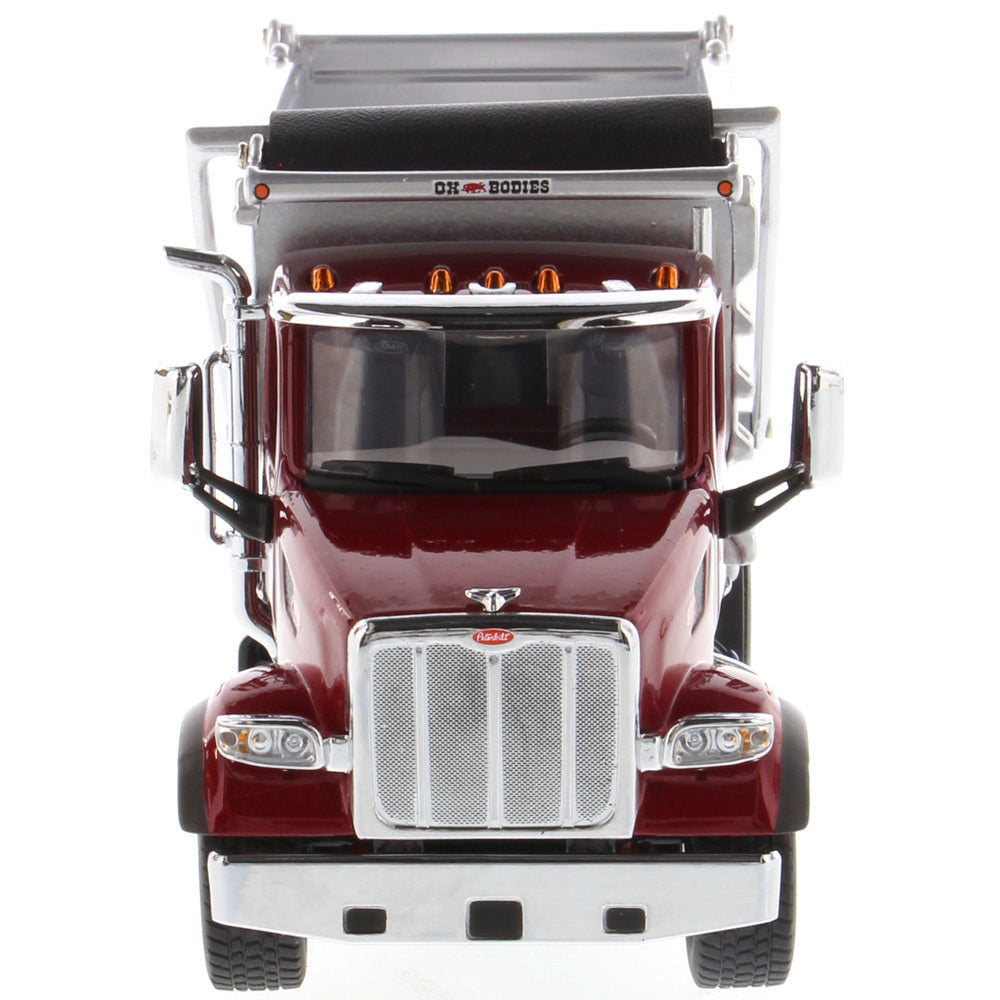 Peterbilt 567 SFFA Tandem Axle w/ Pusher Axle OX Stampede Dump Truck Red (Transport Series) 1:50 Scale Model - Diecast Masters 71077