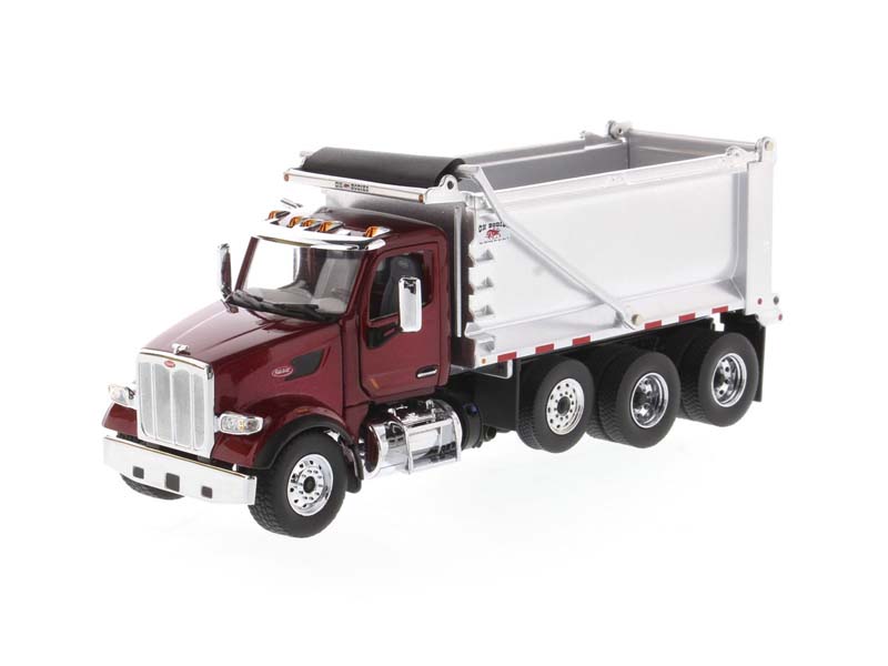 Peterbilt 567 SFFA Tandem Axle w/ Pusher Axle OX Stampede Dump Truck Red (Transport Series) 1:50 Scale Model - Diecast Masters 71077