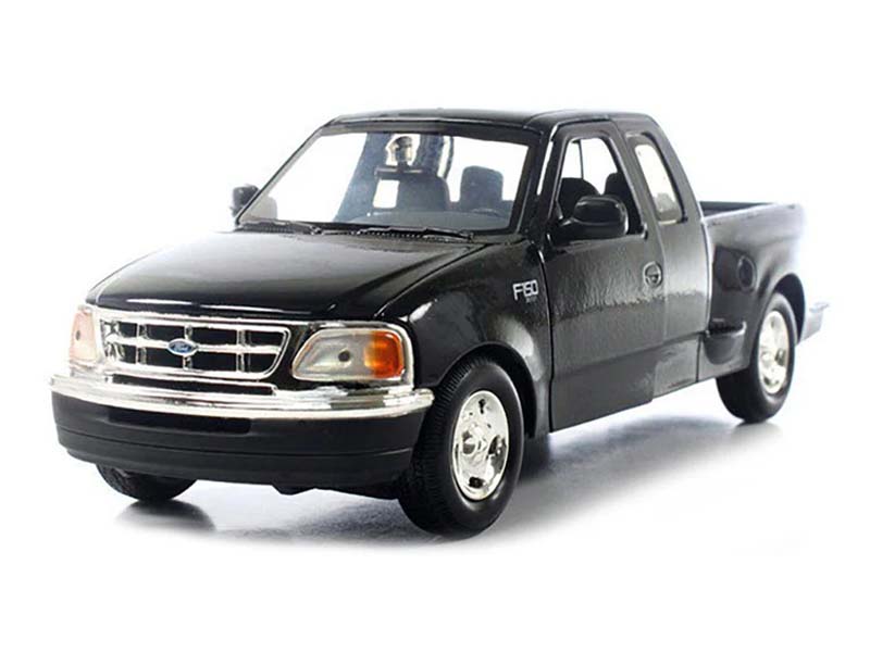 2001 Ford F150 Flareside Supercab Pickup Truck - Black Diecast 1:24 Scale Model - Motormax 73284BK