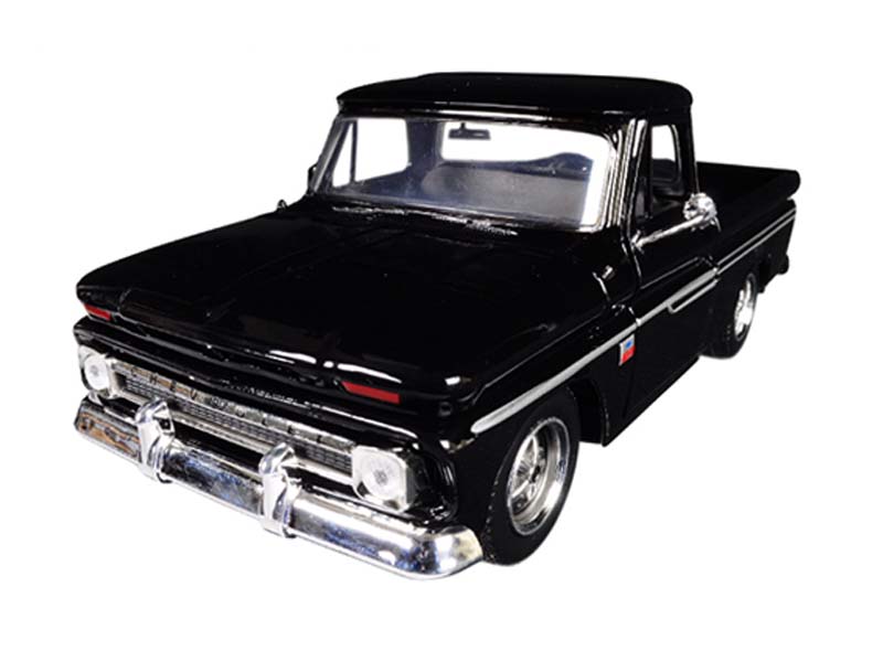 1966 Chevrolet C10 Fleetside Pickup – Black (Timeless Legends) Diecast 1:24 Scale Model - Motormax 73355BK