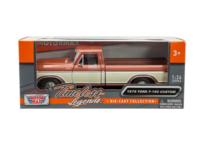 1979 Ford F-150 Custom – Brown / Cream Two-Tone (Timeless Legends) Diecast 1:24 Scale Model - Motormax 79346BRNCRM