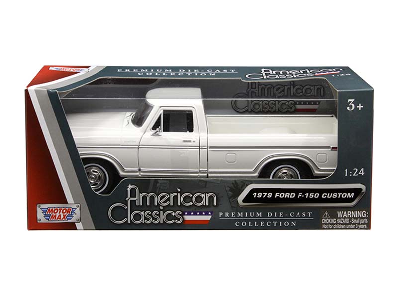 1979 Ford F-150 Custom – White (American Classics) Diecast 1:24 Scale Model - Motormax 79346WH