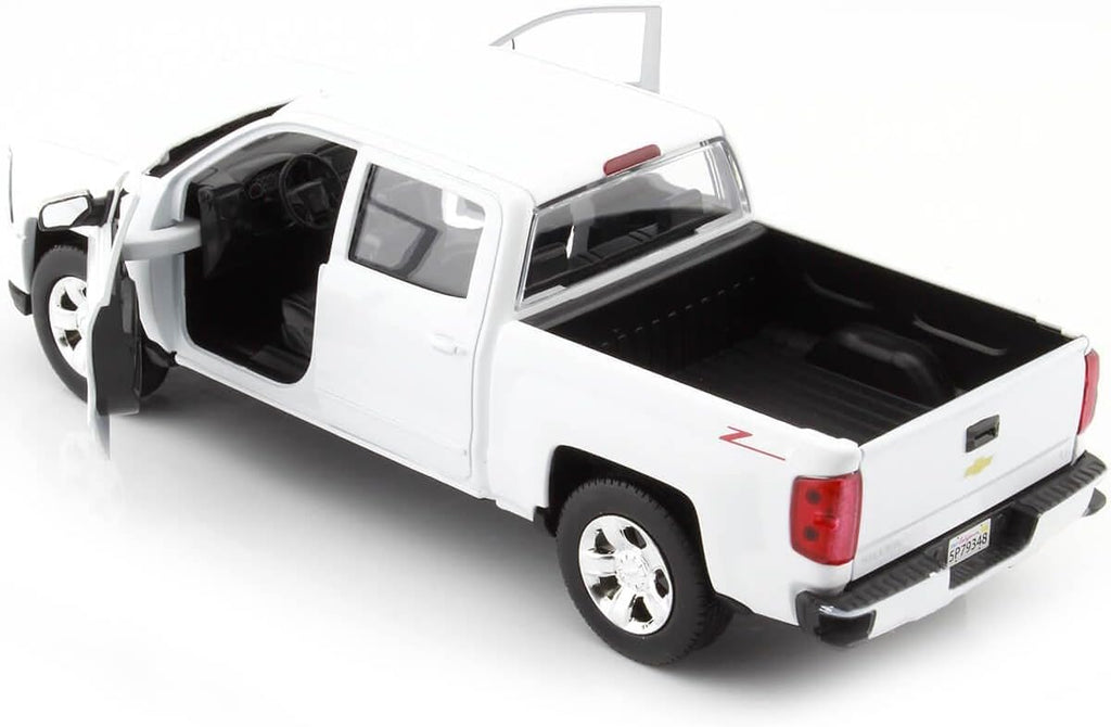 2017 Chevrolet Silverado 1500 LT Z71 Crew Cab - White Diecast 1:24 Scale Model - Motormax 79348WH