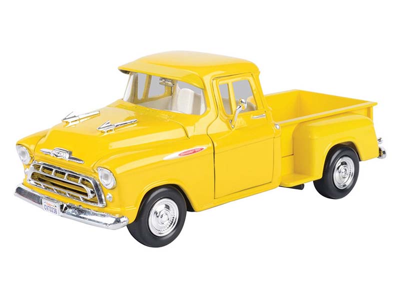 1957 Chevrolet 3100 Stepside – Yellow (Timeless Legends) Diecast 1:24 Scale Model - Motormax 79381YL