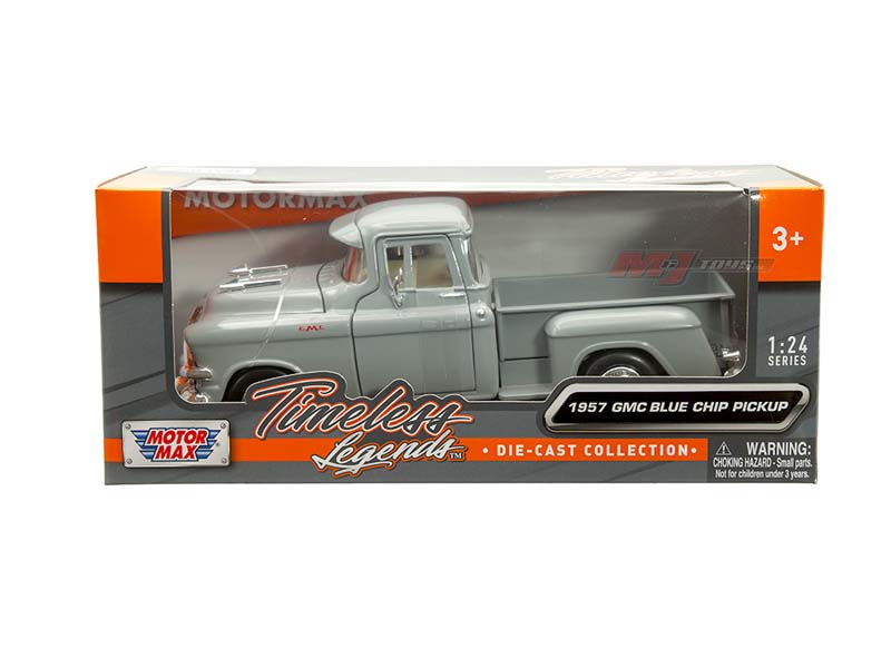 1957 GMC Blue Chip Pickup – Grey (Timeless Legends) Diecast 1:24 Scale Model - Motormax 79383GRY