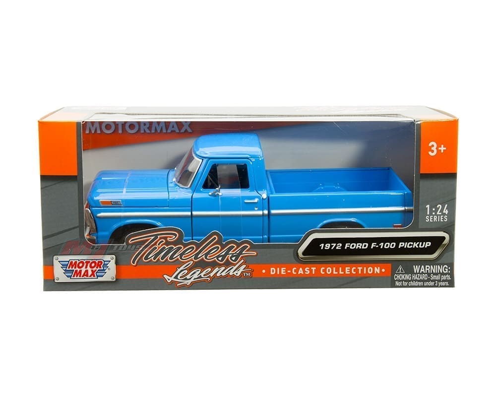 1972 Ford F-100 – Blue (Timeless Legends) Diecast 1:24 Scale Model - Motormax 79384BL