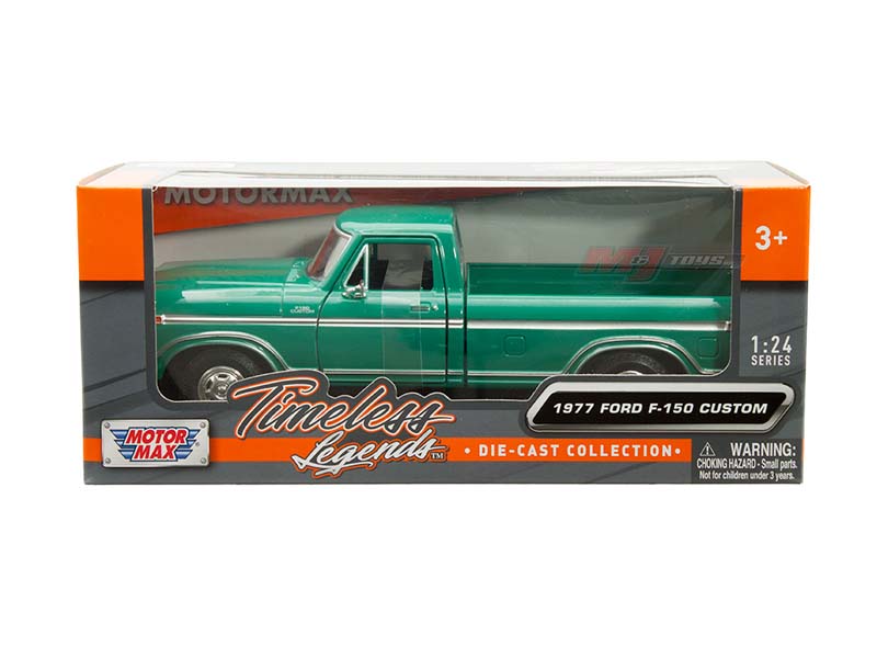 1977 Ford F-150 Custom – Green (Timeless Legends) Diecast 1:24 Scale Model - Motormax 79386LTGRN