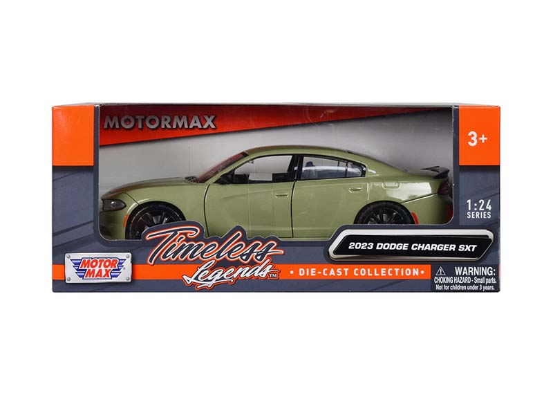 2023 Dodge Charger SXT – Green (Timeless Legends) Diecast 1:24 Scale Model - Motormax 79387GRN