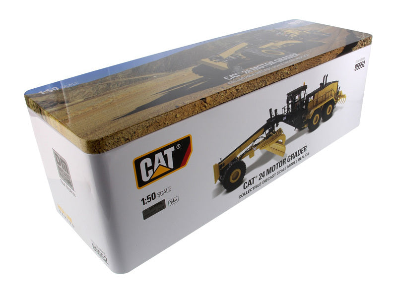 CAT Caterpillar 24 Motor Grader (High Line Series) 1:50 Scale Model - Diecast Masters 85552