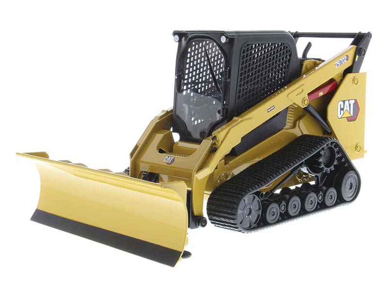 CAT Caterpiller 297D2 Multi Terrain Loader + Bucket, Pallet Forks, Broom, Snow Blade Accessories 1:16 Scale Model - Diecast Masters 85628