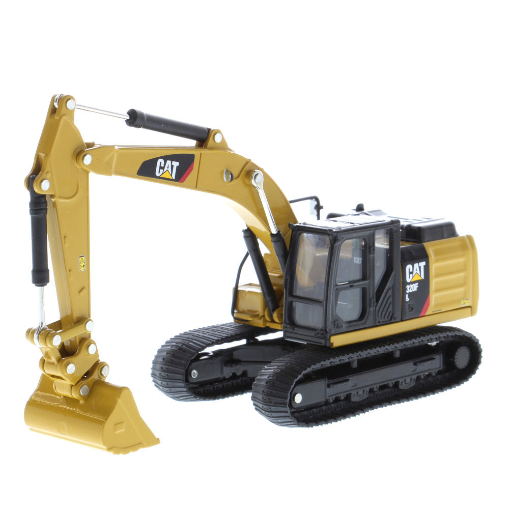 CAT Caterpillar 320F L Hydraulic Excavator w/ 5 New Work Tools (Construction Metal Series) 1:64 Scale Model - Diecast Masters 85636