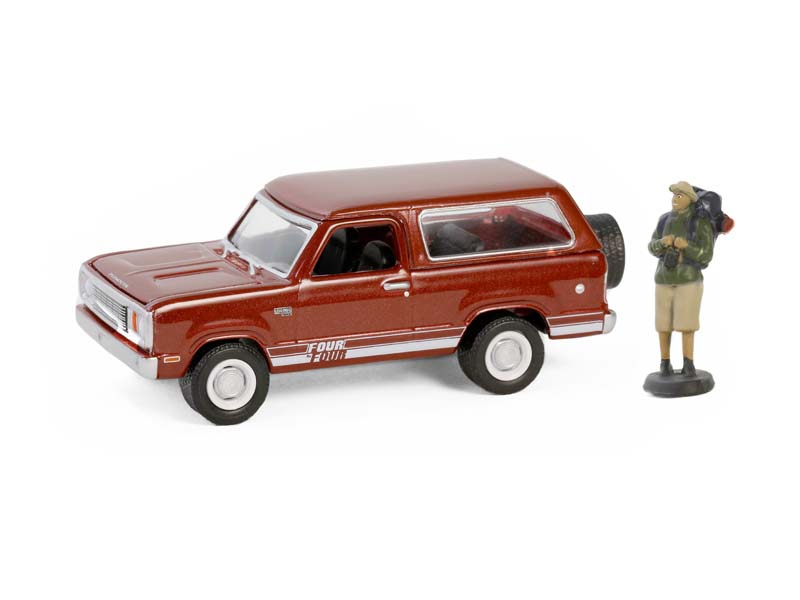 1978 Plymouth Trail Duster w/ Backpacker Figure – Canyon Red Sunfire (The Hobby Shop Series 16) Diecast 1:64 Scale Model - Greenlight 97160C