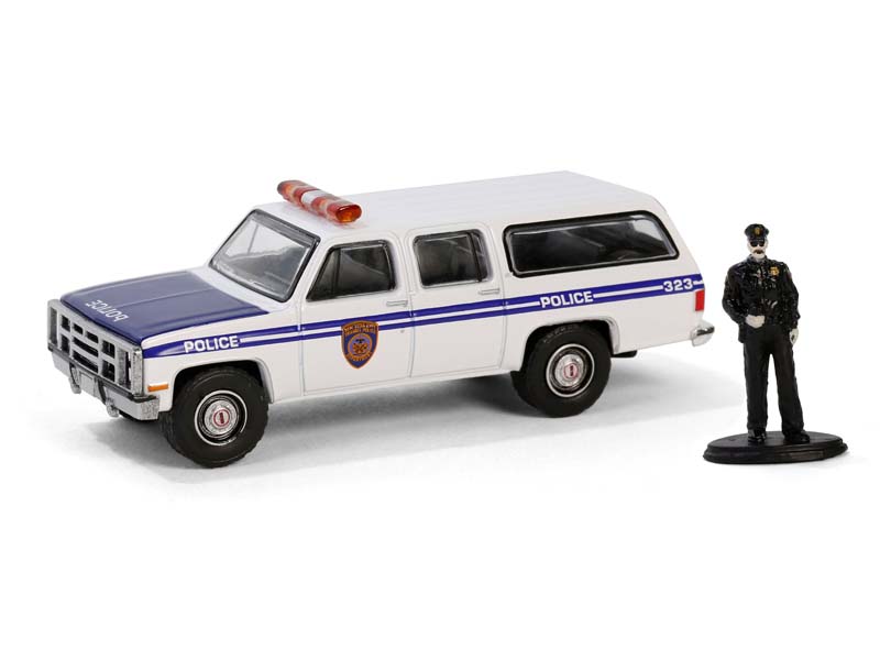 PRE-ORDER 1985 GMC Suburban 2500 – New York City Transit Police w/ Officer Figure (The Hobby Shop Series 16) Diecast 1:64 Scale Model - Greenlight 97160D