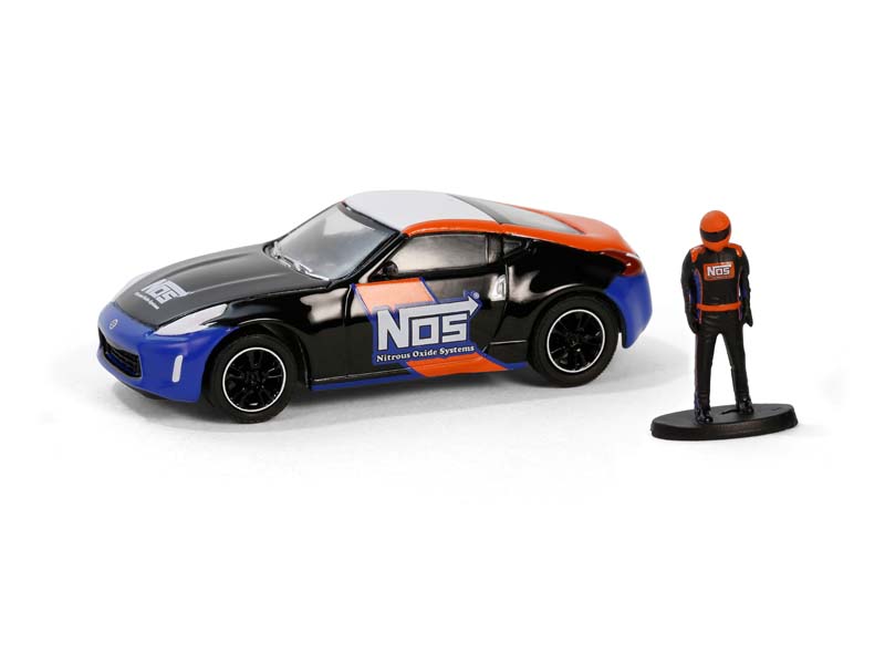 PRE-ORDER 2020 Nissan 370Z w/ Race Car Driver - NOS Nitrous Oxide Systems (The Hobby Shop Series 16) Diecast 1:64 Scale Model - Greenlight 97160F