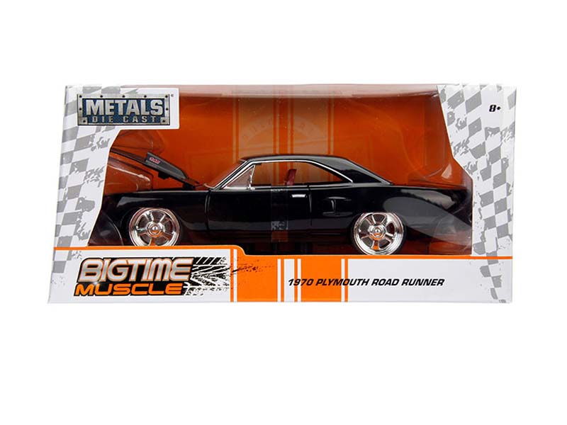 1970 Plymouth Road Runner – Black (Bigtime Muscle) Diecast 1:24 Scale Model - Jada 99581