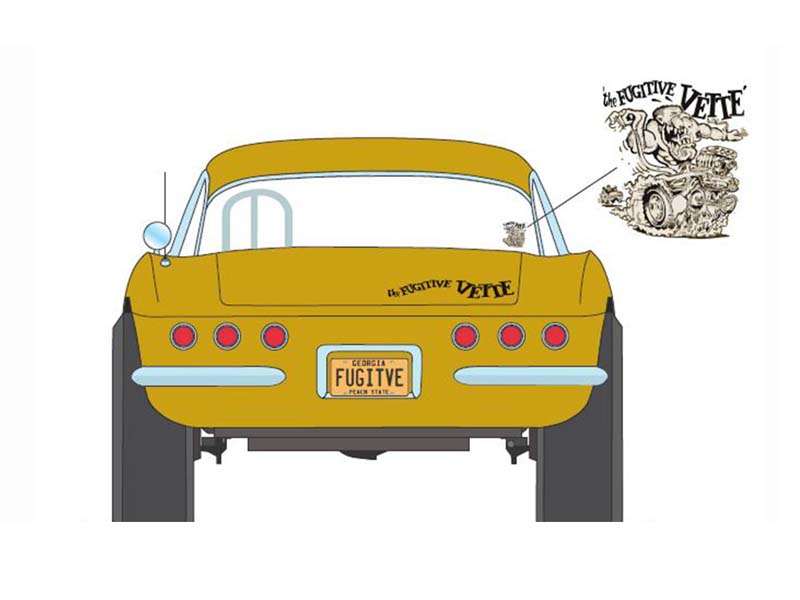 1961 Chevrolet Corvette Gasser - Rat Fink's The Fugitive Vette Diecast 1:18 Scale Model - ACME A1800932