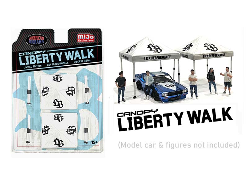 PRE-ORDER Canopy Liberty Walk – White (MiJo Exclusive) Diecast 1:64 Scale Model - American Diorama AD2416