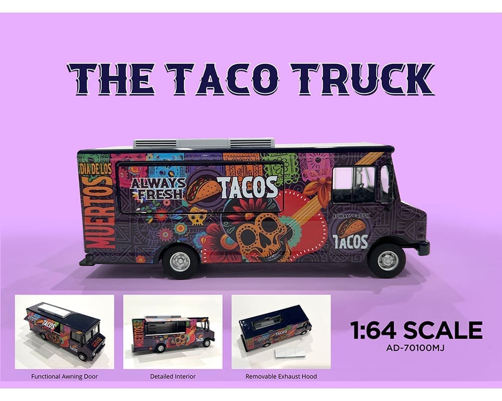 PRE-ORDER Food Truck Taco Truck DOTD (MiJo Exclusive) Diecast 1:64 Scale Model - American Diorama AD70100