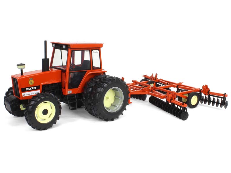 Allis Chalmers 6070 FWA w/ Rear Duals & Orange Wing Disc - 2024 Iowa FFA Limited Edition Diecast 1:16 Scale Model - Spec Cast CUST2118